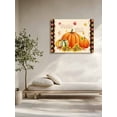 thumbnail image 4 of Autumn Harvest Canvas Print Wall Art Framed Canvas Art Wall Decor Pumpkin Maple Leaf Brown Beige Hello Fall Pictures Painting Morden Artwork for Living Room Bedroom, Ready to Hang - 16"x20", 4 of 6