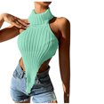thumbnail image 1 of Birdeem Femmes Décontracté Uni Sans Manches à Col Licou Débardeur Chandail Blouse Gilet Hauts, 1 of 6