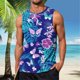 thumbnail image 2 of Summer Men's Solid Color Printed Sweat-absorbing Breathable Shoulder Expanding Sleeveless VestM, 2 of 5