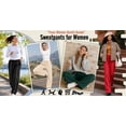 thumbnail image 5 of UVN Sweatpants for Women Casual Wide Leg Baggy Pants Straight Long Trousers High Waist Drawstring Workout Pants with Pockets, 5 of 13