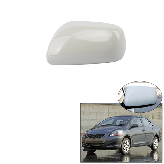 Furulu Rearview Door Mirror Cover Primed For 2007-2013 Toyota Yaris Left Driver Side