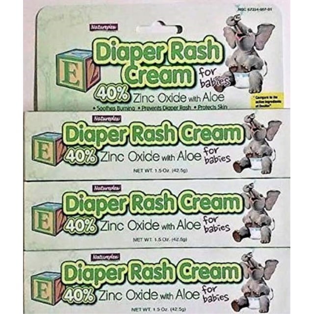 natureplex diaper rash cream with zinc oxide and aloe, 3-ct
