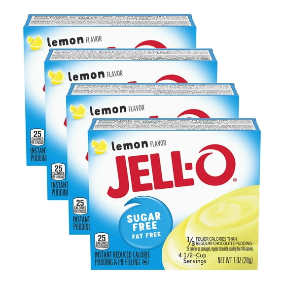 Jell-O Sugar Free Lemon Instant Pudding Mix, 1 oz. Box (Pack of 4)