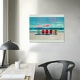 thumbnail image 4 of Orinice  Coastal Beach Pictures Ocean Prints: Sea Scenes Wall Art Seascape Photo Artwork Seaside Chair Palm Trees Landscape Poster Decor for Living Room Bedroom   20x16in, 4 of 6