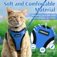 thumbnail image 4 of rabbitgoo Cat Harness and Leash for Walking, Escape Proof Soft Adjustable Vest Harnesses for Cats, Easy Control Breathable Reflective Strips Jacket, Dazzling Blue, 4 of 14