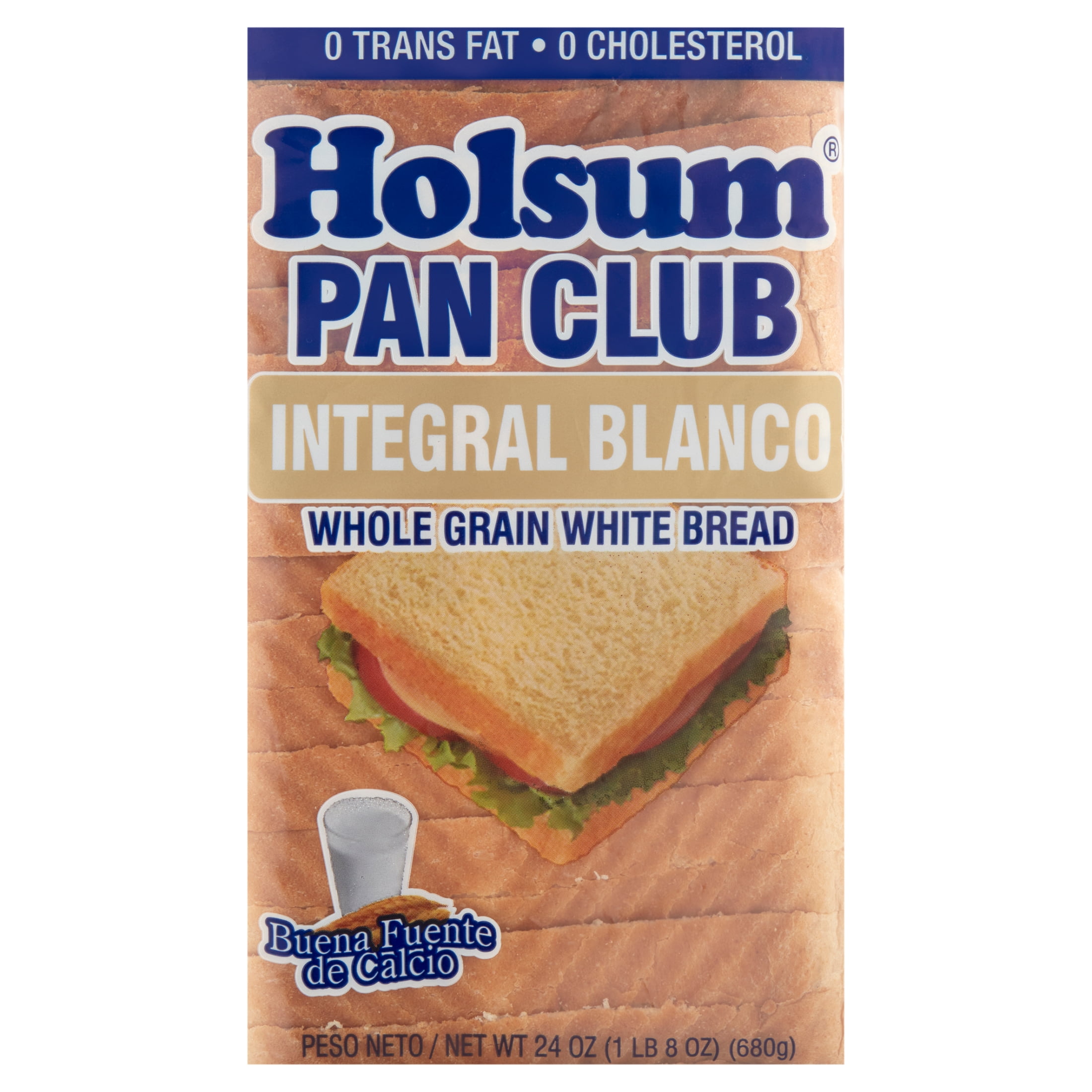 Holsum, Regular Whole Grain White Club Sandwich Bread Loaf, Sliced, 24 oz, Shelf Stable