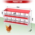thumbnail image 2 of Twister.CK 10 Compartment Metal Chicken Nesting Box with Legs, Rollaway Design for Easy Egg Collection, Red, 2 of 11