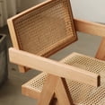 thumbnail image 5 of S-HOME Modern Mid Century Rattan Accent Chair, Comfortable Wooden Armchair for Bedroom and Outdoor Areas, 5 of 7