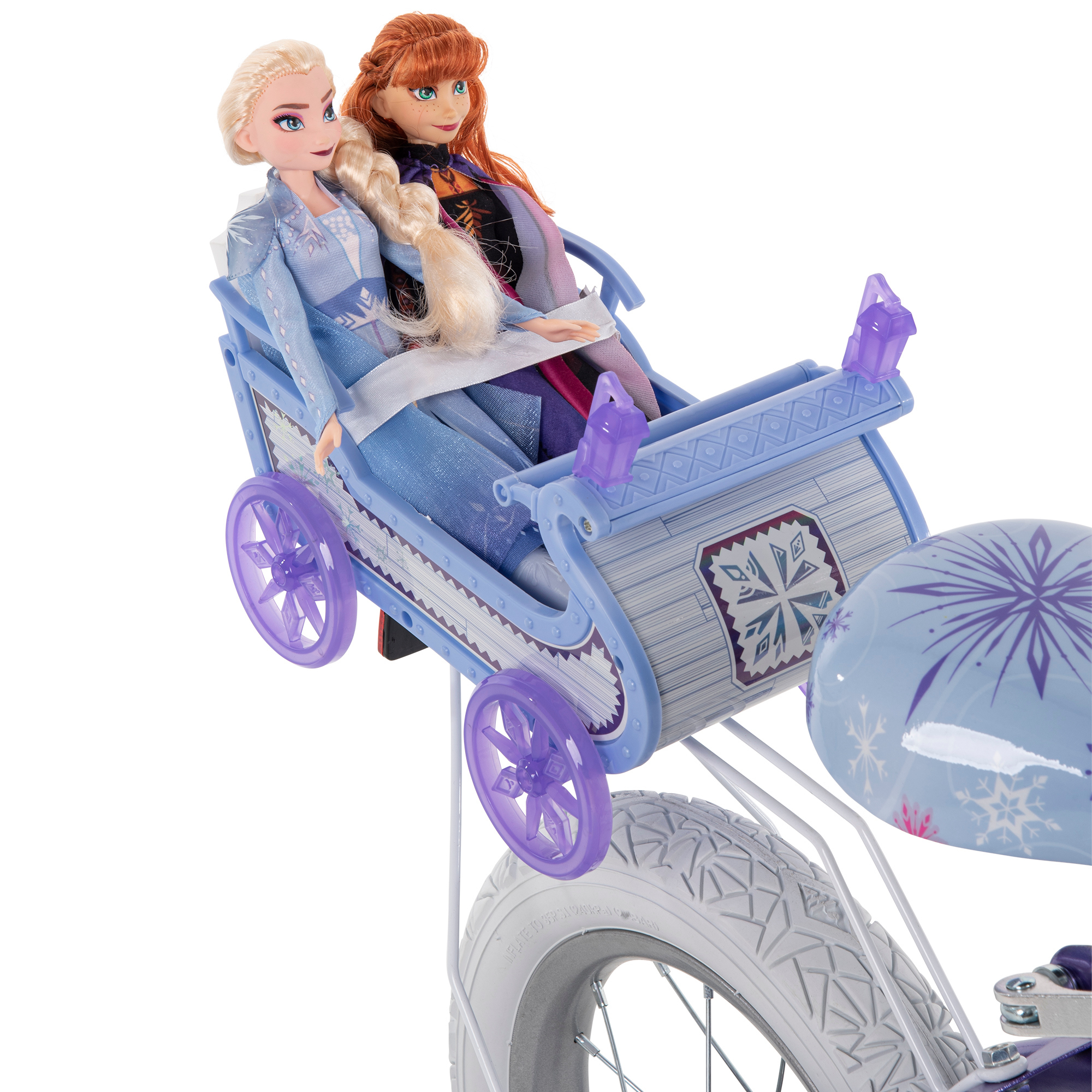 Disney Frozen 12 in. Bike with Doll Carrier Sleigh for Girl's, Ages 2+ Years, White and Purple by Huffy - image 13 of 19
