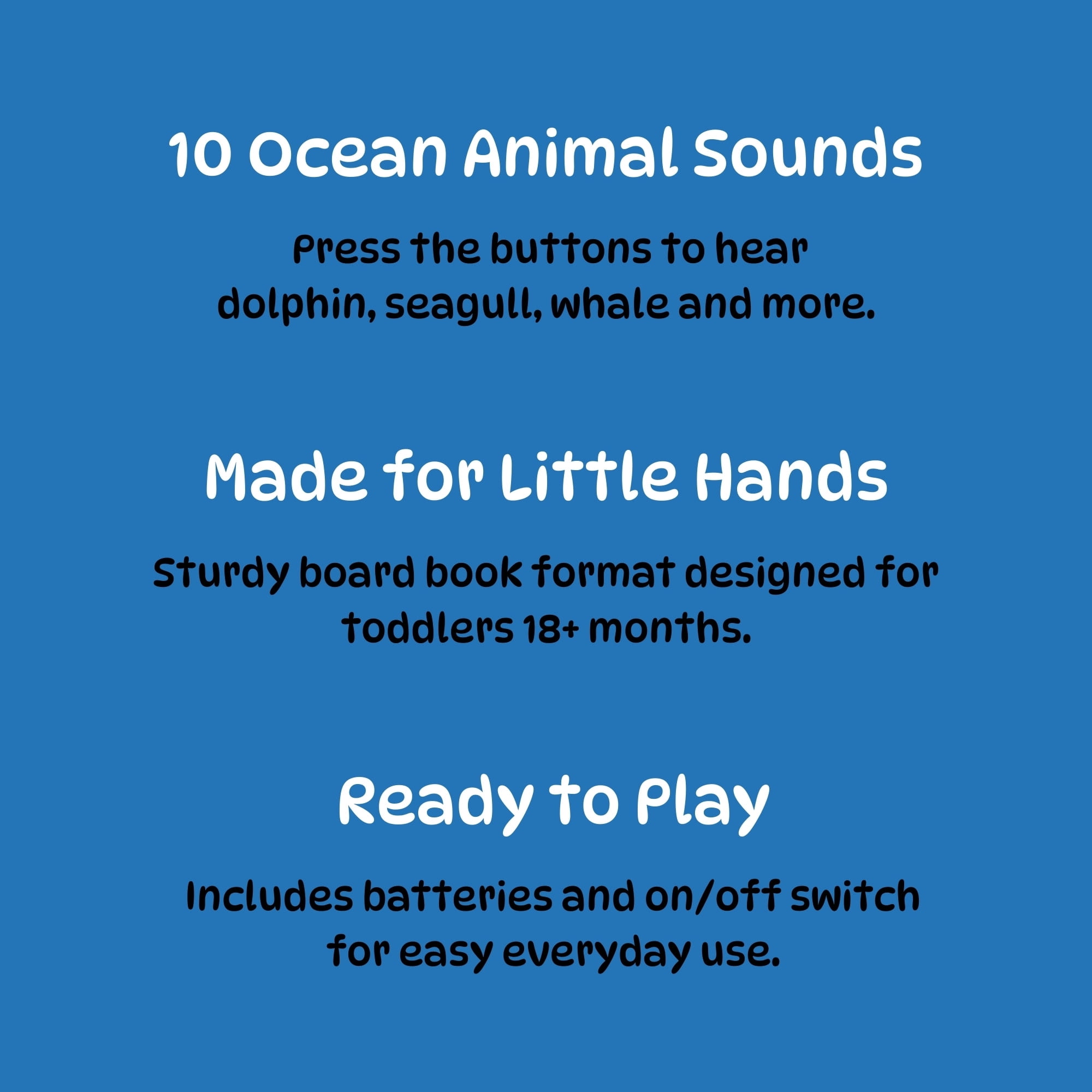 book 'n' app: Listen & Discover Book - The Sea - Soft Touch Press, 10 Ocean Animal Themed Sounds, Interactive Play-Read-Learn Story, Kid-Toddler 18Mo+