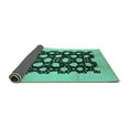 thumbnail image 2 of Ahgly Company Indoor Square Oriental Turquoise Blue Traditional Area Rugs, 3' Square, 2 of 4