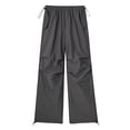 thumbnail image 2 of Aofany Womens Drawstring High Waisted Cargo Pants Y2K Wide Leg Parachute Pants Baggy Trousers with Pockets, 2 of 7