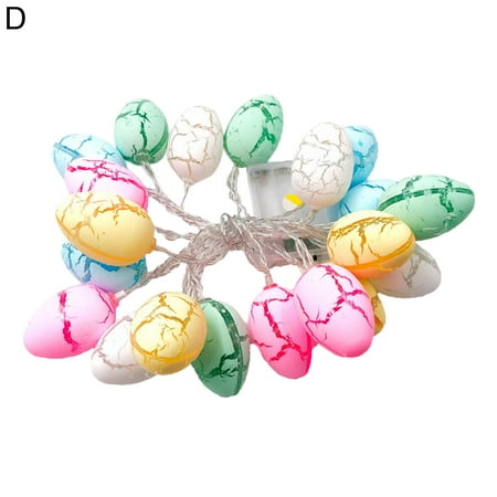 

HengL String Light Battery Operated 1.6m 10 Lights Colorful LED Easter Crack Eggs Fairy Night Lamp for Home