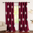 thumbnail image 2 of VOGOL Red Embroidered 80% Blackout Curtains for Living Room, Luxury Velvet Curtain Window Panels for Bedroom, 1 Set, W52"xL84", 2 of 7
