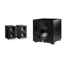 Elac DCB41-BK - Debut ConneX 4.5" Powered Speakers - Black, Pair and Elac PS250-BK - Varro Premium 10" 250 Watt Powered Subwoofer with Auto-EQ