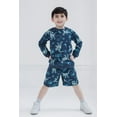 thumbnail image 4 of Jurassic World Jurassic Park Blue French Terry Sweatshirt and Bike Shorts Little Kid to Big Kid, 4 of 5