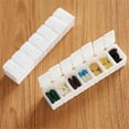 thumbnail image 4 of Inteprter Caja de pastillas de 7 días, cajas de dulces, accesorios de almacenamiento, organizador semanal, contenedor de rejillas múltiples Almacenamiento y organización del hogar 13.2*3*2.7 cm, 4 of 6