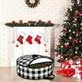 thumbnail image 4 of CoreLiving Wreath Storage Container and Bag, Christmas Wreath Storage Box, Handle and Upgrade Oxford Cloth for Holiday Decorations, Wreath Box Garland Storage Bag (24 x 7.1 Inch, Black White Plaid), 4 of 6