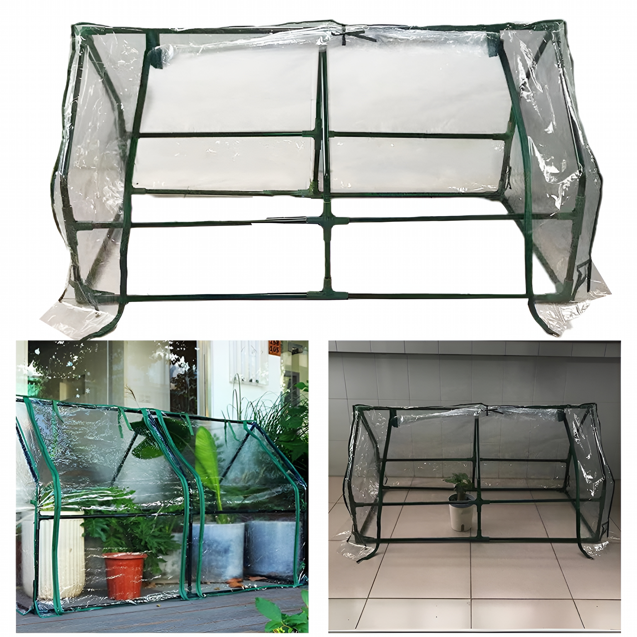 SELIVO Portable Mini Greenhouse Small Green House with Waterproof Pad 24x24x47 Inch Plant Cover Tent for Garden Small Plants Indoor Outdoor,Green