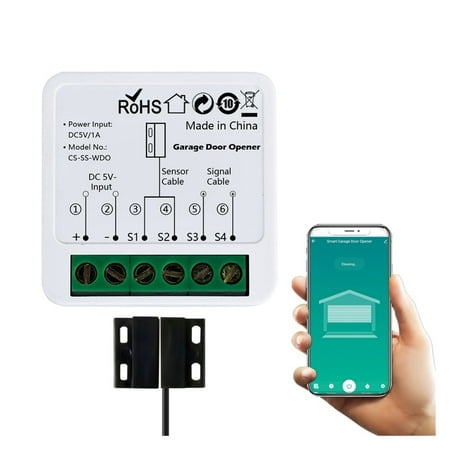

Tuya Smart Garage Door Opener WiFi Gate Door Controllor Compatible For Home Security/Farm/Garage/Business
