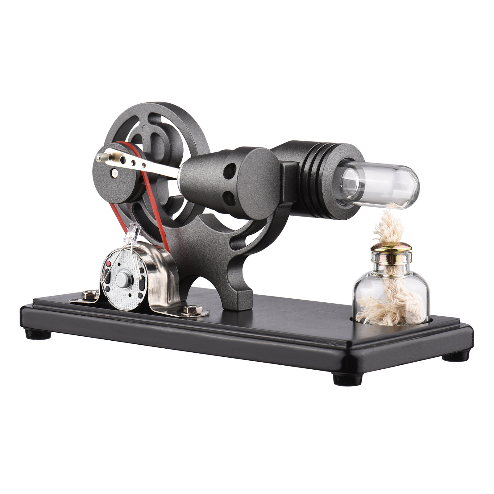 Flywheel Stirling Engine Model Hot Air Electricity Generator Educational Toy 