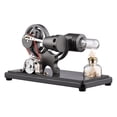 thumbnail image 1 of Hot Air Stirling Engine Electricity Generator Motor Model with LED Light Dollar Flywheel Design Science Experiment with Beech Base DIY Education Toy for Teacher Adults Kids School Office Dec, 1 of 7