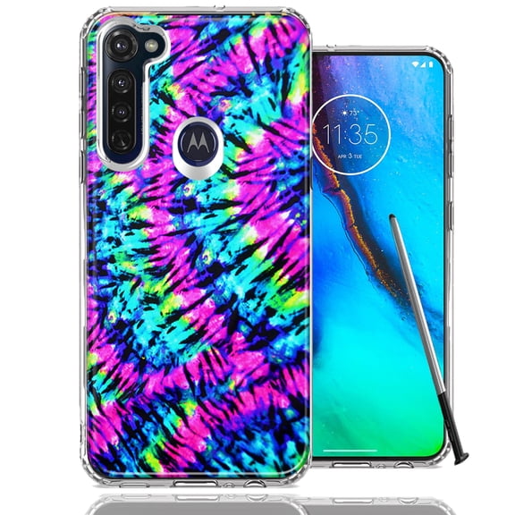 MUNDAZE For Motorola Moto G Stylus Hippie Tie Dye Design Double Layer Phone Case Cover