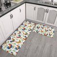 thumbnail image 2 of Rooster and Foliage White Pattern Anti Fatigue Kitchen Rugs Set Of 2, Non Slip Washable Decorative Floor Mats for Kitchen Sink Laundry, 17"x30" and 17"x47", 2 of 6