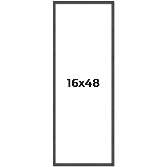 16x48 Rustic Brown Real Wood Picture Frame Width 0.75 inches | Interior Frame Depth 0.5 inches |