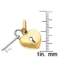thumbnail image 2 of Precious Stars 14K Two-Tone Gold Ladies Heart Lock and Key Pendant with 16" Chain Necklace, 2 of 5