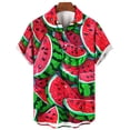 thumbnail image 4 of Xysaqa Mens Dress Shirts Mens Graphic T-Shirts Hawaiian Shirt Men Big & Tall Cool Watermelon Print Shirts Merns Casual Short Sleeve Button Up T-Shirt Summer Party Beach Tshirt S-5Xl Men Shirts Casual, 4 of 4