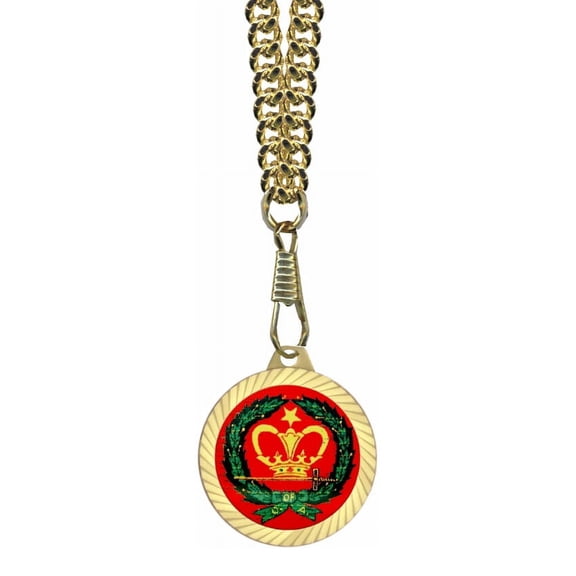 Amaranth OES Masonic Round Gold Color Rimmed Classic Style Pendant
