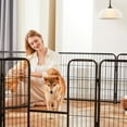 thumbnail image 3 of JOINSUN 32" Dog Playpen Indoor, 8 Panel Foldable Heavy Duty Dog Pen With Door, Pet Fence for Yard, Puppy Exercise Pen, 3 of 6
