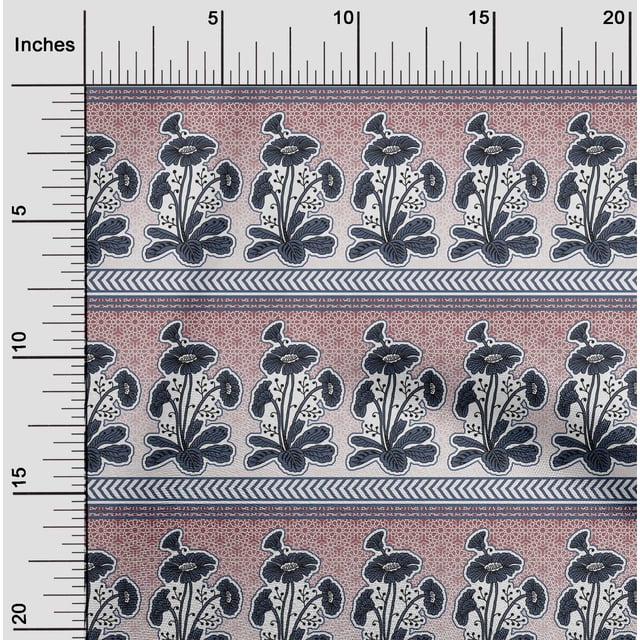oneOone Polyester Lycra Dusty Rose Fabric Geometric|Leaves & Floral Block Sewing Craft Projects Fabric Prints By Yard 56 Inch Wide