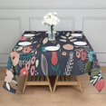 thumbnail image 3 of Pioneer Flower Floral Print Pattern Square Tablecloth,Waterproof Square Table Cover,Wipeable Spillproof Washable Table Cover for Home Kitchen Party Decor 60"x60"(152x152cm), 3 of 6