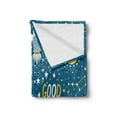 thumbnail image 2 of Sleep Soft Flannel Fleece Throw Blanket, Night with Polar Bear Snowy Owl Moon Stars Pattern Winter Theme, Cozy Plush for Indoor and Outdoor Use, 60" x 80", Slate Blue Yellow, by Ambesonne, 2 of 5