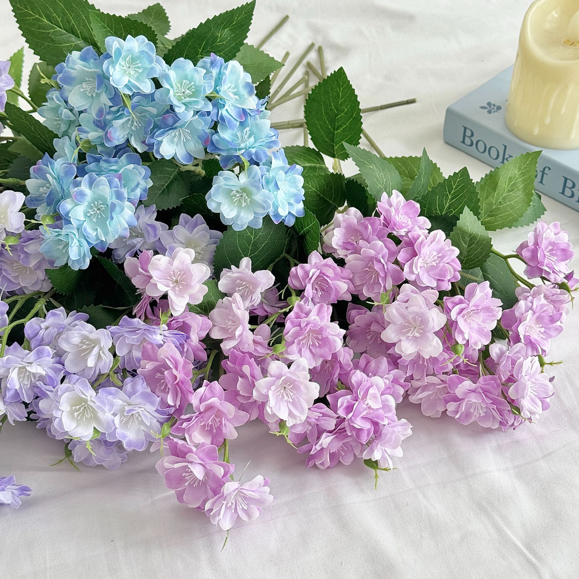 Artificial Flowers for Outdoor 6 Bundles Fake Flowers for Planter, for Home/Porch/Garden Decoration