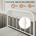 thumbnail image 7 of Amolife Twin Bed Frame, Metal Platform Bed with Vintage Curved Iron-Art Headboard, Easy Assembly, White, 7 of 7