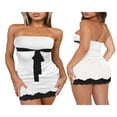 thumbnail image 3 of Women‘s Mini Dress with Strapless Lace Patchwork and Side Split, 3 of 9