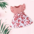thumbnail image 4 of Toddler Baby Girls Dress Summer Casual Fly Sleeve Round Neck Floral Dress Princess Party Dress Girl Beach Sundress, 4 of 5