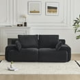 thumbnail image 2 of Miniyam 84" Corduroy Modular Sofa Couch with Cushions, Convertible Sectional Seating for Living Room, 1200 lbs Capacity, No Assembly, Black, 2 of 7