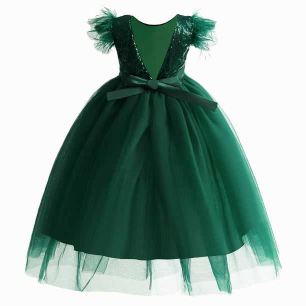 green poofy dress Green Puffy Short Sleeves Tulle Prom Party Dress, Green Evening Dresse main image 0