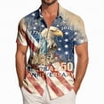 thumbnail image 2 of KPOPLK Mens Patriotic 4th of July Shirts Vintage Short Sleeve American Flag Print Hawaiian Bowling Casual Button Down Shirt Size S,Grey, 2 of 6