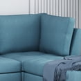 thumbnail image 3 of Noble House Tilden Fabric Sectional Sofa with Ottoman Seating Set, Blue, 3 of 12