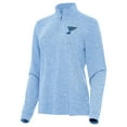 thumbnail image 2 of Men's Antigua Heather Blue St. Louis Blues Mentor Long Sleeve Quarter-Zip Mock Polo, 2 of 3