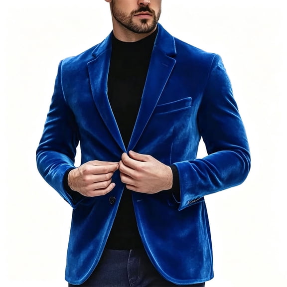 Jerdar Men's gold velvet top solid color suit dress fashionable men's jacket men's suit jacket Winter Coat