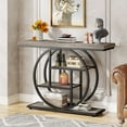 thumbnail image 3 of Tribesigns 41.3" Industrial 4-Tier Console Table: Sofa Table with Circle Base, Gray, 3 of 8