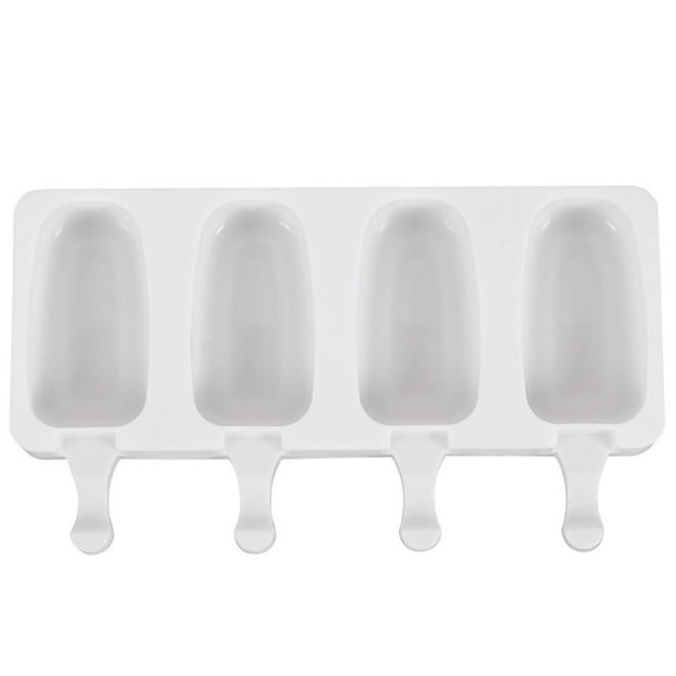 Molde de Cocina Molde de silicona para helados de 4 agujeros, 2 uds., fabricante de paletas, molde para congelador de postres DIY