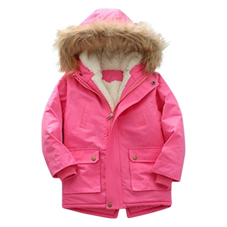 

RPVATI Toddler Baby Child Children Kids Hooded Long Sleeve Coat Thicken Faux Fur Clothes Zip Up Warm Winter Jacket 2Y-7Y