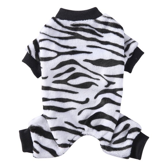 TELOLY Dog Clothes,Breathable Pet Pajamas,Elastic Design Soft Fabric Dog Onesie,Zebra Print,S